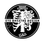 Eye Breathe Design logo, drawing of ribcage with rose