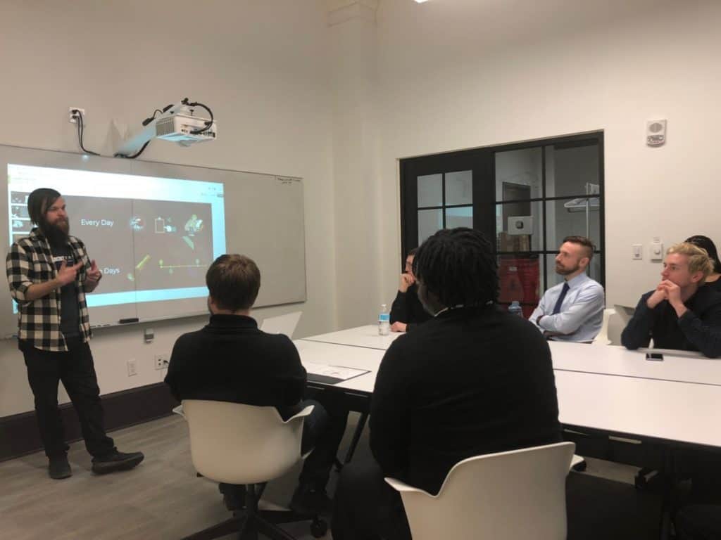 Dan from Spantree talking to Grand Circus students
