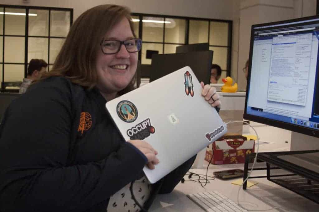 Tori with laptop