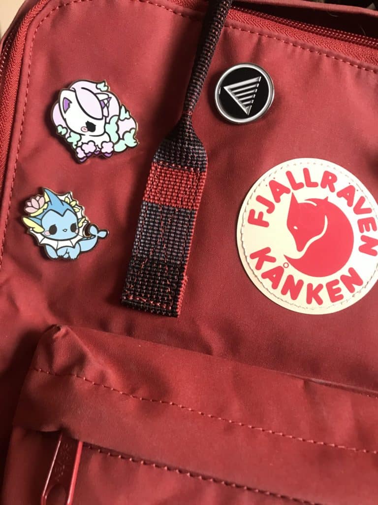 Pokemon buttons on backpack